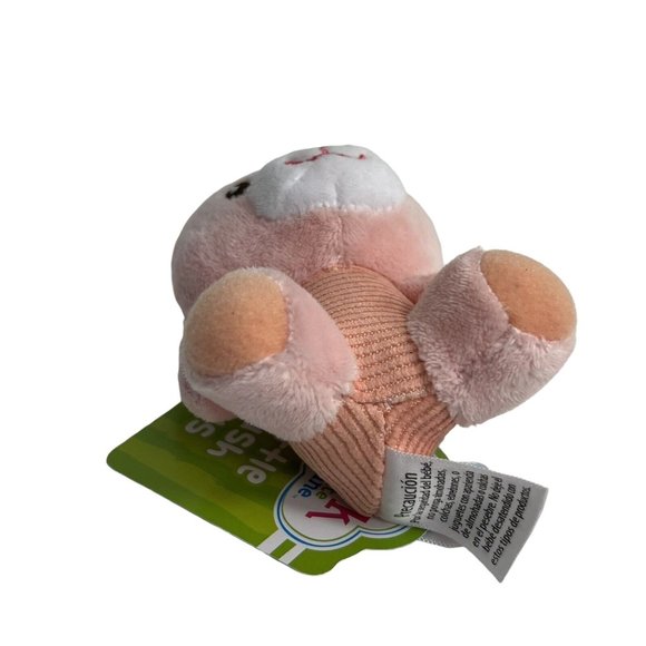 Spark Create Imagine Plush Rattle Pals Bunny Rabbit Stuffed Animal 4" Lovey Pink - Picture 6 of 12